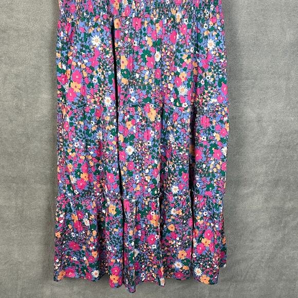 Rails Dress Womens Large Pink Amellia Leilani Floral Tiered Cottage Peasant - Picture 4 of 16